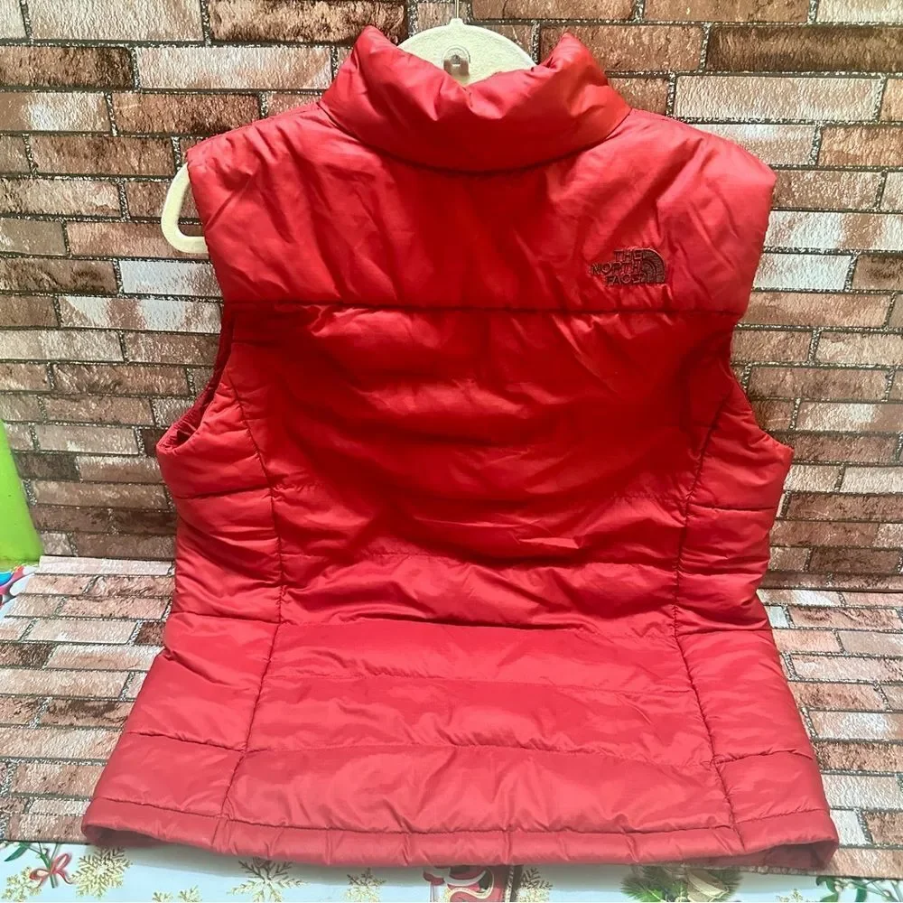 The North Face Puffer Red Full zip Vest M
